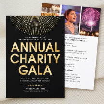 Elegant Gala Corporate Photo Black Faux Gold