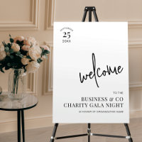 Elegant Gala Night Corporate Event Welcome Sign