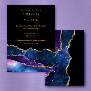 Elegant Galaxy Agate Wedding Invitation