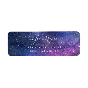 elegant galaxy - personalized label
