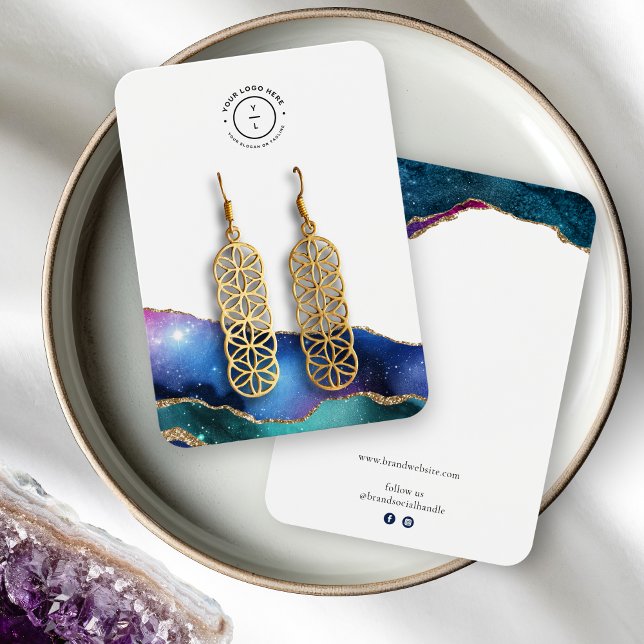 Elegant Galaxy Stars Gold Edge Logo Jewelry Card (Creator Uploaded)