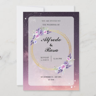 Elegant Galaxy-Themed Wedding Invitation