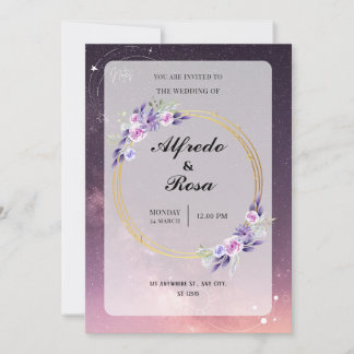 Elegant Galaxy-Themed Wedding Invitation