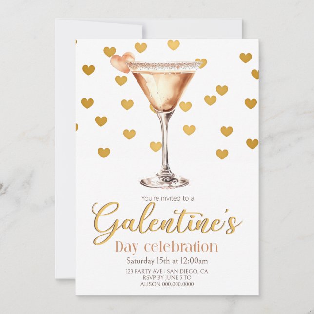 Elegant Galentine's Day party Invitation (Front)