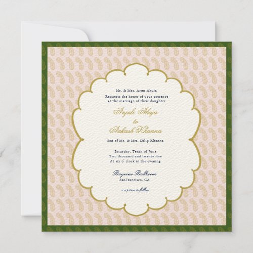 Elegant Ganesh Pastel colors Indian wedding Invitation