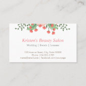 Elegant Garden Botanical Floral Makeup Artist Business Card (Back)