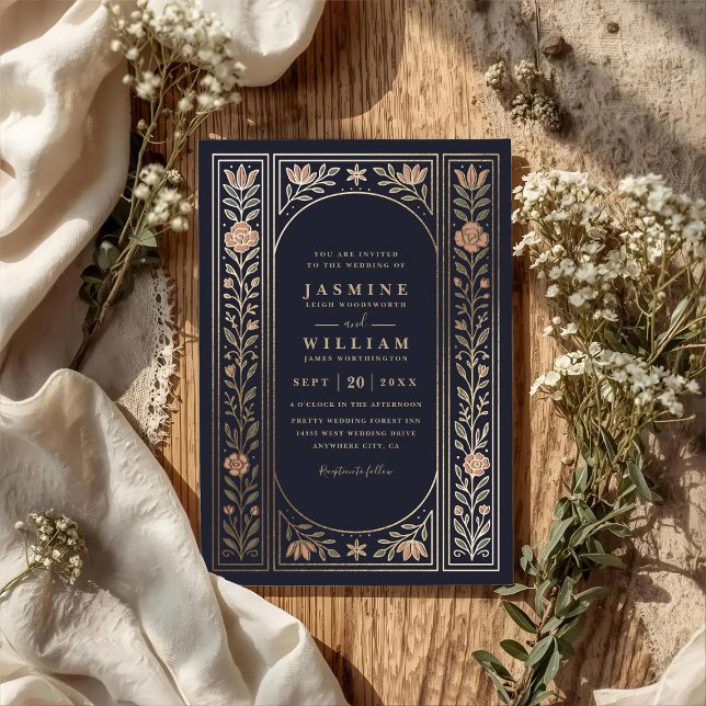 Elegant Garden Botanical Floral QR Code Wedding Invitation (Creator Uploaded)
