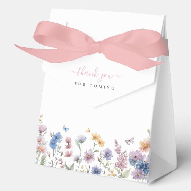 Elegant Garden Bridal Shower Thank You For Coming Favor Boxes (Front)
