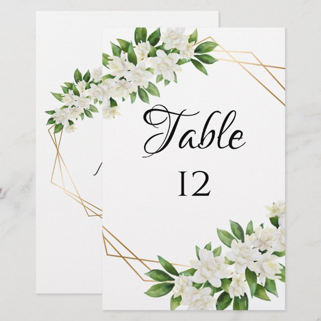 ELEGANT GARDEN FLORAL FRAME GREENERY TABLE NUMBERS (Front/Back)
