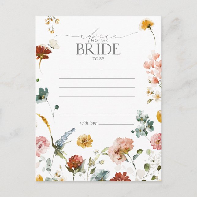Elegant Garden Flowers Advice To The Bride Postcard (Front)