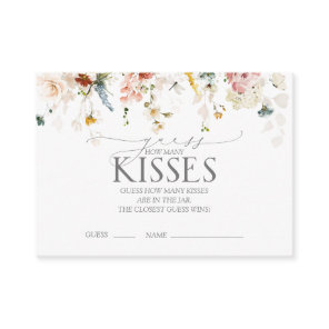 Elegant Garden Flowers Bridal Shower Game Enclosure Card