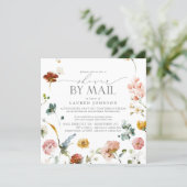 Elegant Garden Flowers Bridal Shower Mail Invitation (Standing Front)