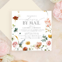 Elegant Garden Flowers Bridal Shower Mail