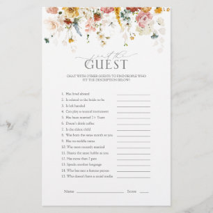 Elegant Garden Flowers Floral Bridal Shower Game