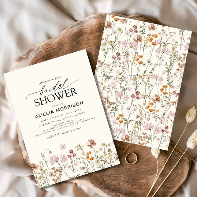 Elegant Garden Flowers Watercolor Bridal Shower Invitation (Creator Uploaded)
