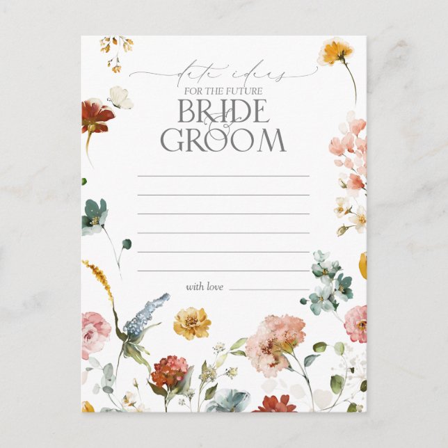 Elegant Garden Flowers Watercolor Date Ideas Postcard (Front)