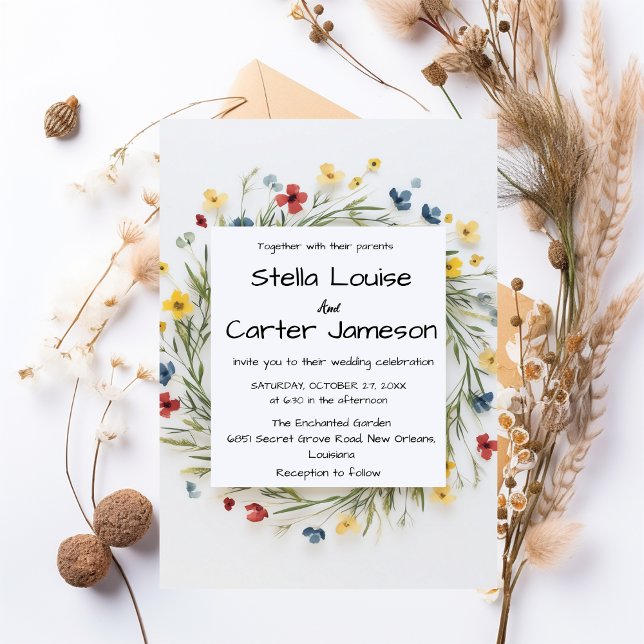 Elegant Garden Flowers Wedding Invitation (Creator Uploaded)