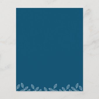 Elegant Garden Leaves Blue Wedding Invitation 