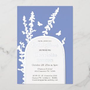 Elegant Garden Leaves  Butterflies Bridal Shower   Foil Invitation