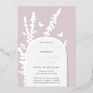 Elegant Garden Leaves  Butterflies Bridal Shower  Foil Invitation