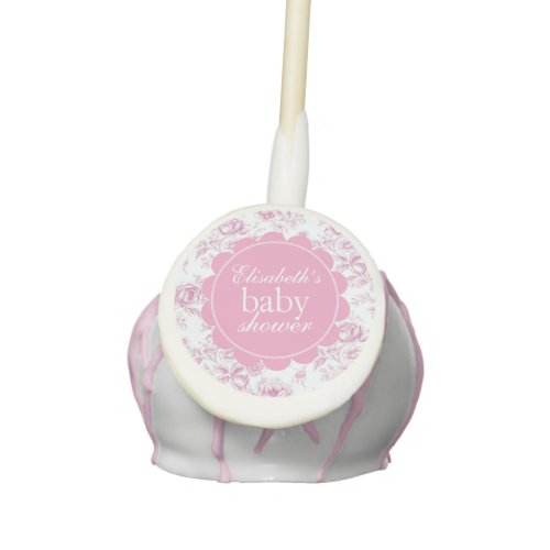 Elegant Garden Pink Chinoiserie Baby Shower Cake Pops