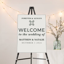 Elegant Garden Sage Green Ivory Welcome Sign