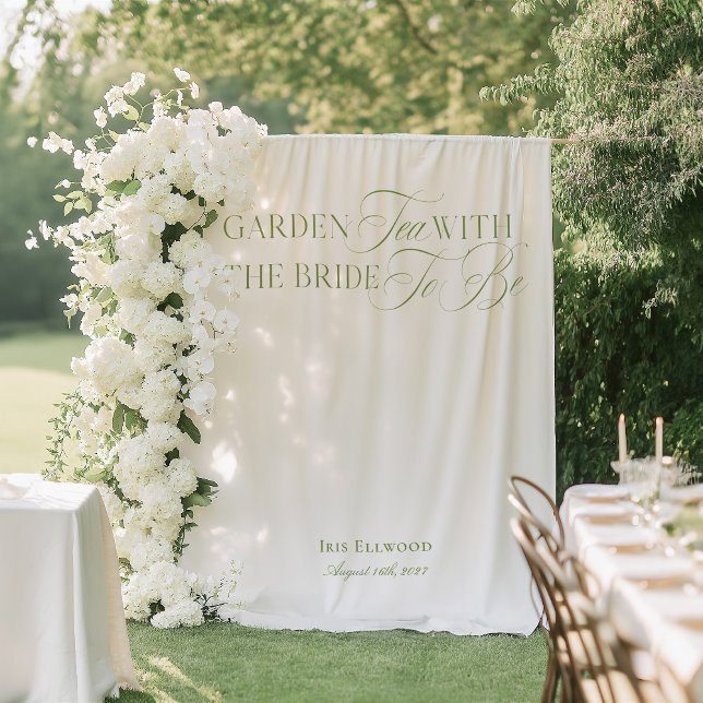 Elegant Garden Tea Bridal Shower Backdrops Banner (Elegant Garden Tea Bridal Shower Backdrops Banner)