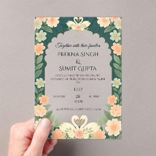 Elegant Garden-Themed Wedding Invitation Template
