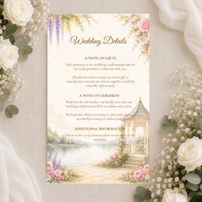 Elegant Garden Wedding Enclosure Card (Creator Uploaded)
