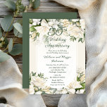 Elegant Gardenia Floral 50th Wedding Anniversary Invitation