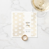 Elegant Gatsby Art Deco 1920's Gold Wedding Napk