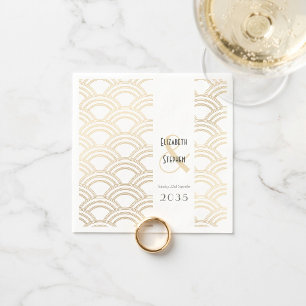Elegant Gatsby Art Deco 1920's Gold Wedding Napk Napkins