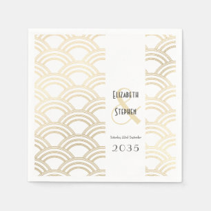 Elegant Gatsby Art Deco 1920's Gold Wedding Napk Napkins