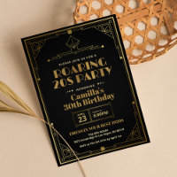 Elegant Gatsby Art Deco Roaring 20s Black Gold