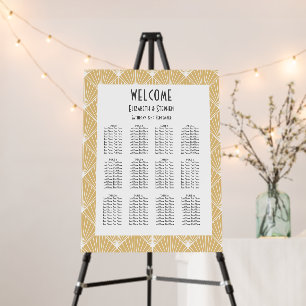 Elegant Gatsby Deco 1920's Wedding Seating Chart  Foam Board
