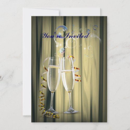 elegant gatsby roaring twenties Champagne glasses Invitation