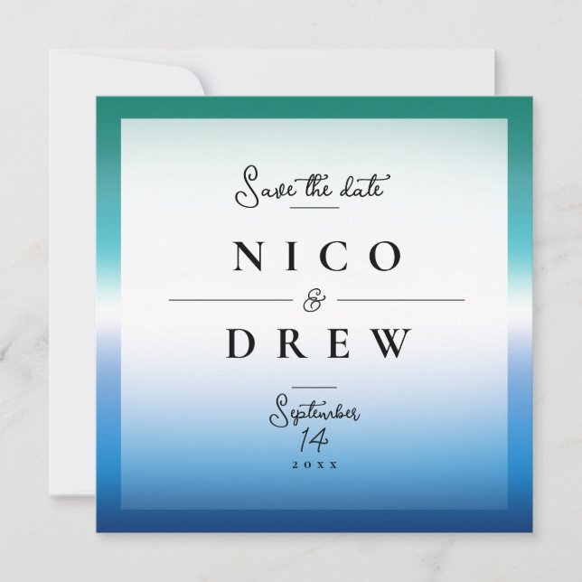 Elegant Gay Male Pride Wedding  Save The Date (Front)