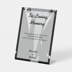 Elegant Gay Men Gray Wedding In Loving Memory Pedestal Sign