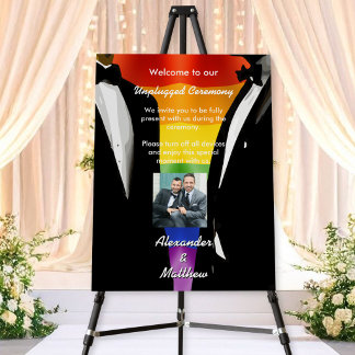 Elegant Gay Men Wedding Rainbow Unplugged Ceremony Foam Board
