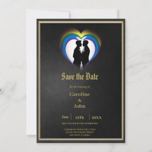 Elegant gay silhouettes. save the date