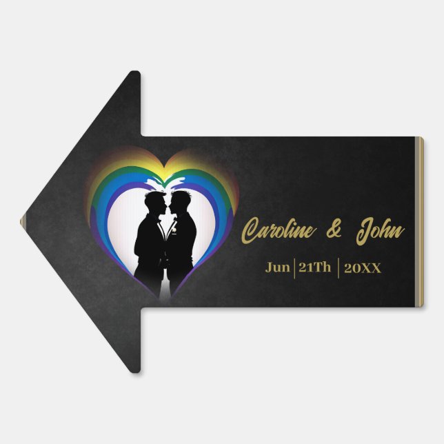 Elegant gay silhouettes. sign (Front)