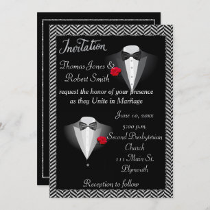 Elegant Gay Tuxedo Wedding Invitation