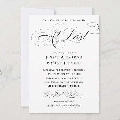Elegant Gay Wedding Invitation At Last Calligraphy
