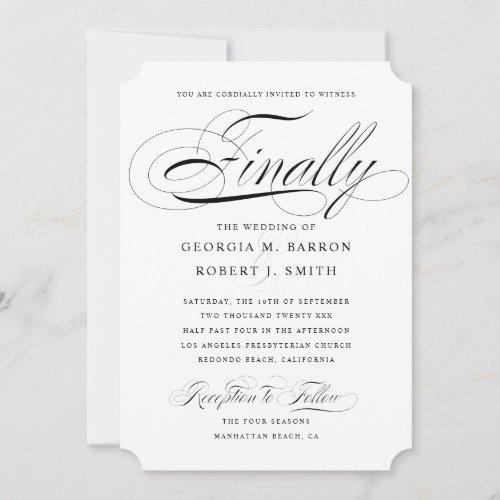 Elegant Gay Wedding Invitation Finally Calligraphy