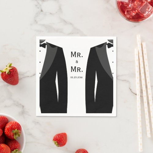 Elegant Gay Wedding Napkins Mr And Mr