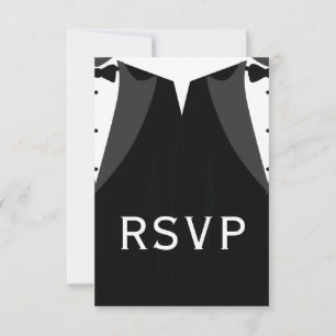 Elegant Gay Wedding RSVP Card Black Tie