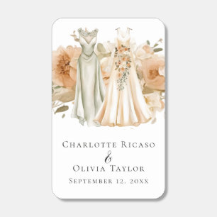 Elegant Gay Wedding Two Brides in Dresses Matchboxes
