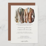 Elegant Gay Wedding Two Grooms in Suits Invitation
