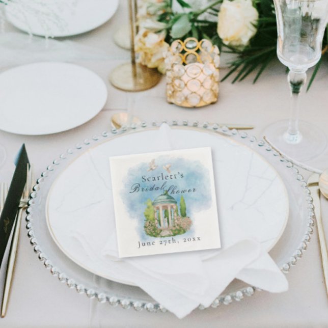 Elegant Gazebo doves flowers Bridal Shower Napkins (Creator Uploaded)