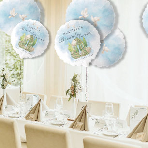 Elegant Gazebo statue doves flowers Bridal Shower Balloon